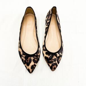 J. Crew Leopard Pointy Toe Patterned Flats Shoes Size 7